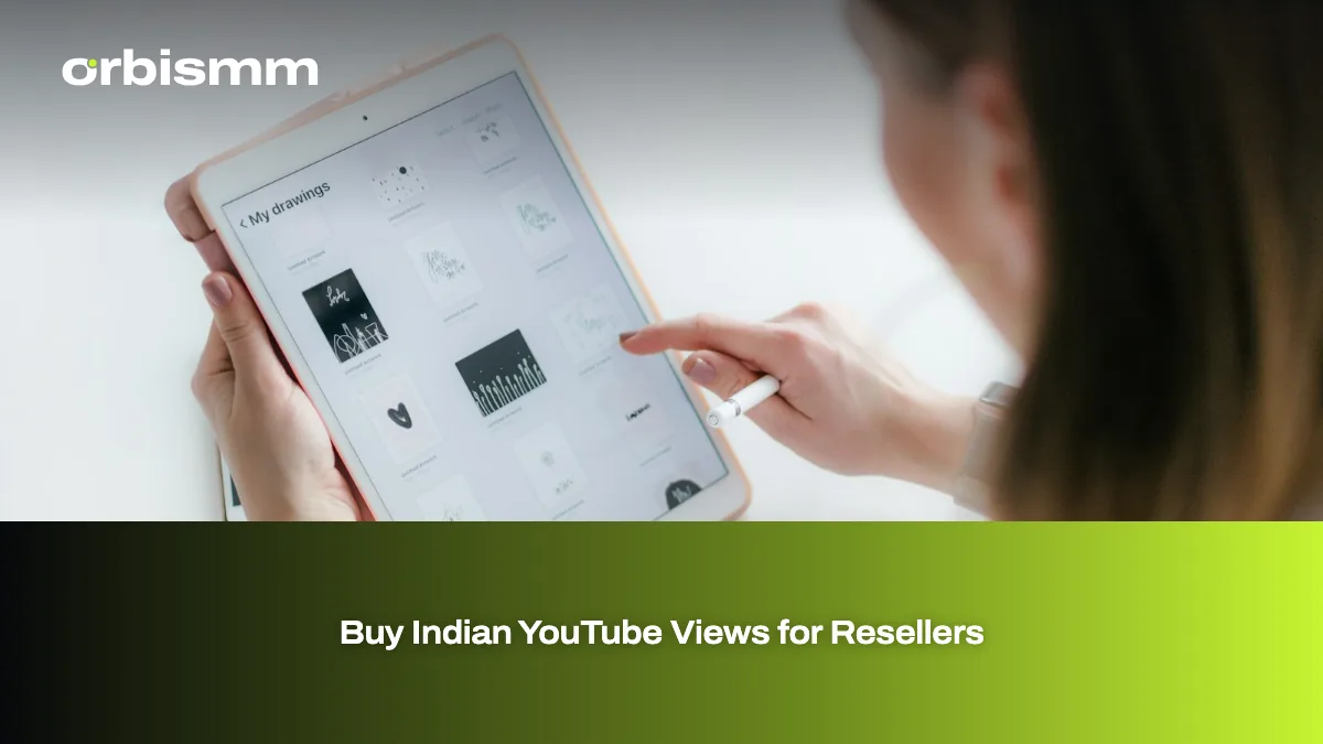A person sitting indoors watching a video on a tablet held in both hands.