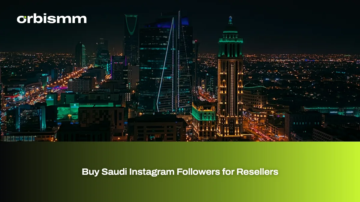 A modern city skyline in the Gulf region lit up in the early evening.